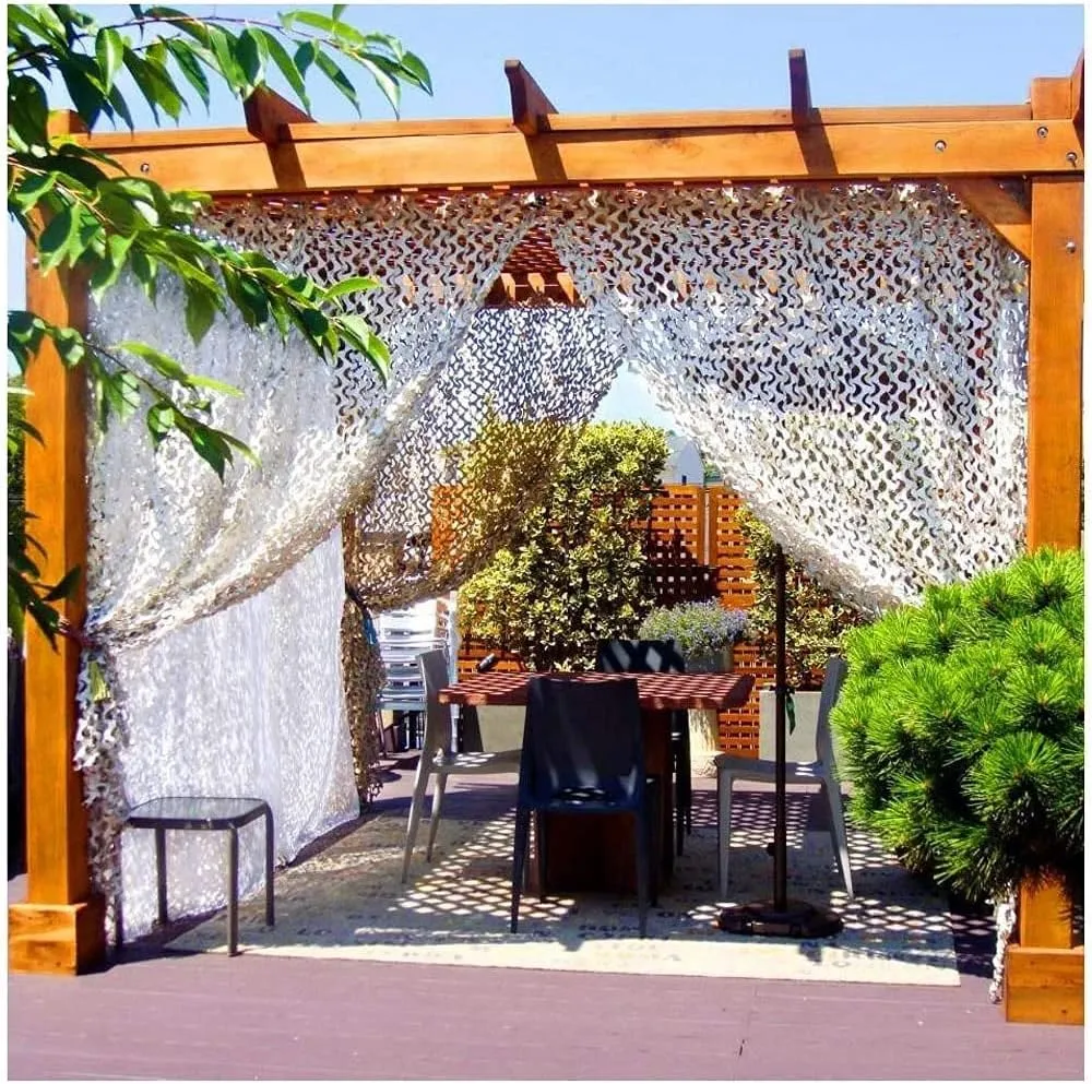 Camouflage Net White Camping Shelters Bulk Roll Camo Netting for Hunting Military Decoration | Foldable Camo Tarp Sunshade Net (Size : 2 * 4m(6.6 * 13.1ft))