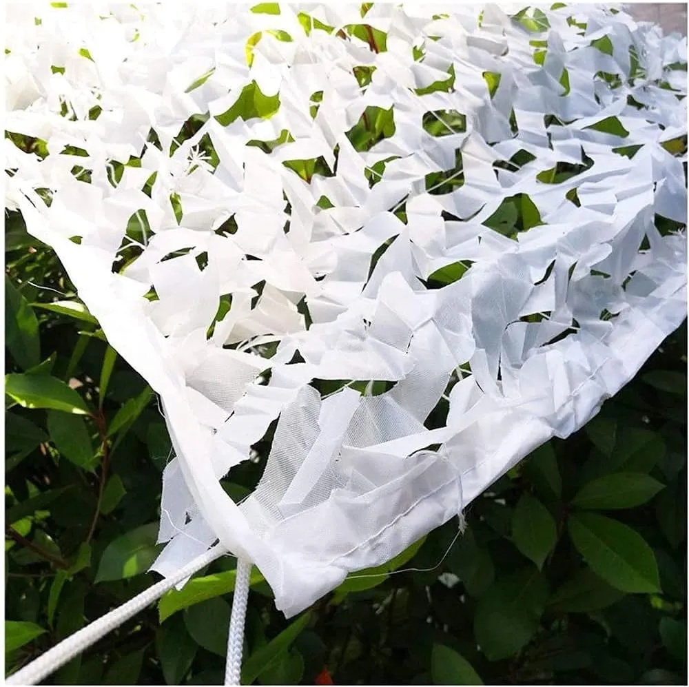 Camouflage Net White Camping Shelters Bulk Roll Camo Netting for Hunting Military Decoration | Foldable Camo Tarp Sunshade Net (Size : 2 * 4m(6.6 * 13.1ft))