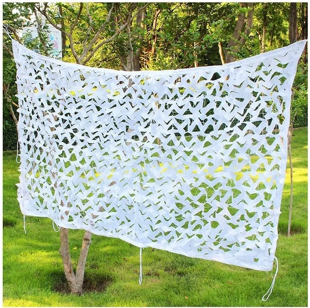 Camouflage Net White Camping Shelters Bulk Roll Camo Netting for Hunting Military Decoration | Foldable Camo Tarp Sunshade Net (Size : 2 * 4m(6.6 * 13.1ft))
