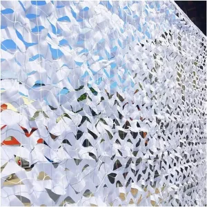 Camouflage Net White Camping Shelters Bulk Roll Camo Netting for Hunting Military Decoration | Foldable Camo Tarp Sunshade Net (Size : 2 * 4m(6.6 * 13.1ft))