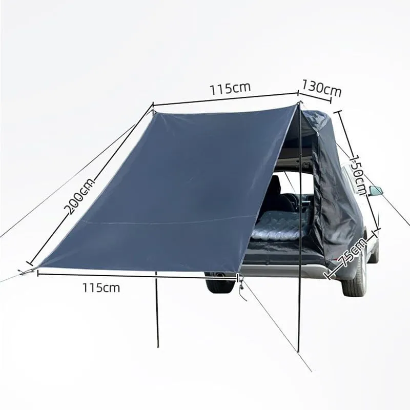 Camper Shade Awning Canopy with Complete Kits for DeSoto Adventurer/Custom/Deluxe/Diplomat/Firedome, Waterproof UV Protection, Easy Set Up, Ultra-Durable Camping Tent,2 Style 2-A Black