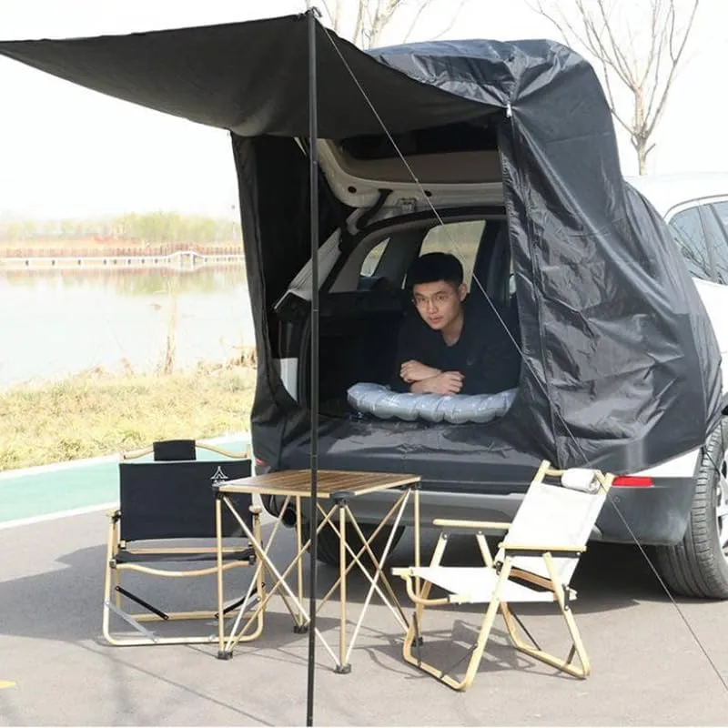 Camper Shade Awning Canopy with Complete Kits for DeSoto Adventurer/Custom/Deluxe/Diplomat/Firedome, Waterproof UV Protection, Easy Set Up, Ultra-Durable Camping Tent,2 Style 2-A Black