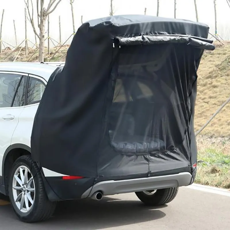 Camper Shade Awning Canopy with Complete Kits for DeSoto Adventurer/Custom/Deluxe/Diplomat/Firedome, Waterproof UV Protection, Easy Set Up, Ultra-Durable Camping Tent,2 Style 2-A Black