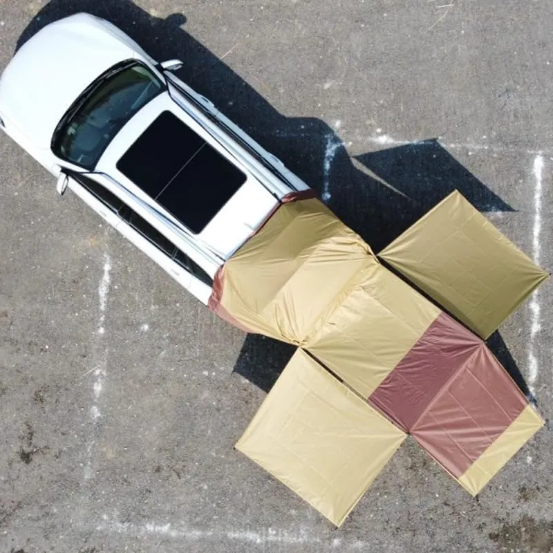 Camper Shade Awning Canopy with Complete Kits for Renault Captur/Clio/Espace/Kadjar/Kangoo/Master, Waterproof UV Protection, Easy Set Up, Ultra-Durable Camping Tent,1 Style 1-B Khaki