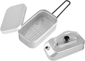 Camping Bento Box Camping Kettle Set Multiuse Folding Handle Coffee Pot Camp Kettle for Picnic Backpacking BBQ Hiking Cooking
