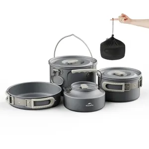 Camping Cookware Kit Frying Pan Portable Kettle Foldable