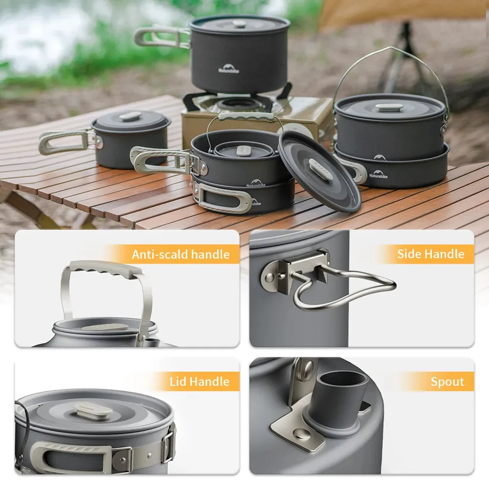 Camping Cookware Kit Frying Pan Portable Kettle Foldable