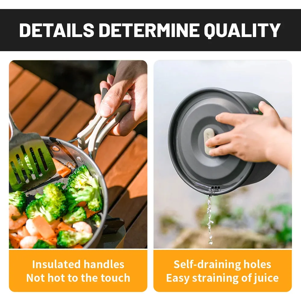 Camping Cookware Kit Frying Pan Portable Kettle Foldable