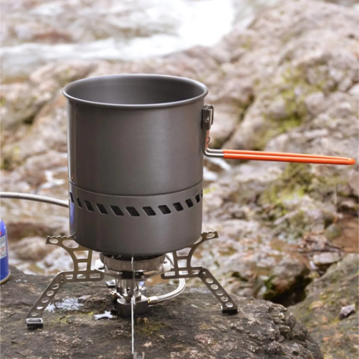 Camping Cookware, Outdoor Camping Camping Tableware Cooker Hot Pot Portable Kettle Cassette Stove Portable Stove