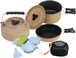 Camping Cookware Set Outdoor Cook Gear Frying Pan for Travel Picnic Cooking