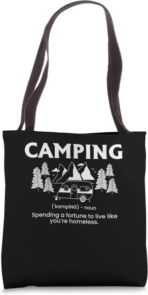Camping Definition Caravan Motorhome Camper Tote Bag