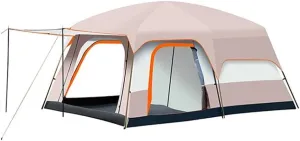 Camping Family Tent Layer 2 Room Thickened Rain-Proof Outdoor Family Camping Tourism Equipment