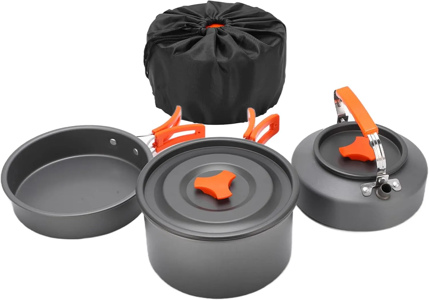 Camping Gear, Portable Camping Cookware Set Non Stick Aluminum Alloy Pot Tableware