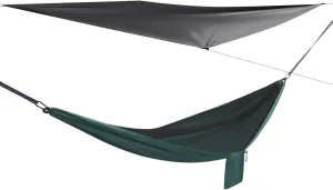 Camping Hammock with Mosquito Net and Rain Fly Tarp,200kg Load Capacity,Lightweight Portable Hammock for Backpacking,Hiking,and Travel-Black/Blackish Green