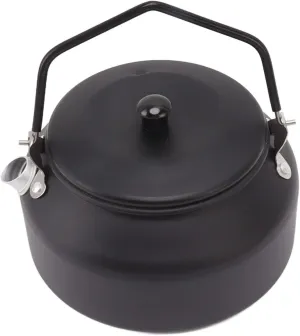 Camping Kettle, 0.9L Capacity Picnic Teapot Aluminum Alloy Ergonomic Handle Lightweight Food Grade For Picnic For Fishing For Hiking (Matte Black)