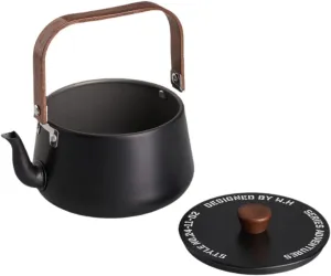 Camping Kettle Camping Pot Teapot with Handle Water Kettle Tea Kettle Water Boiler for Camp Hiking Travel Outdoor Backpacking, Black