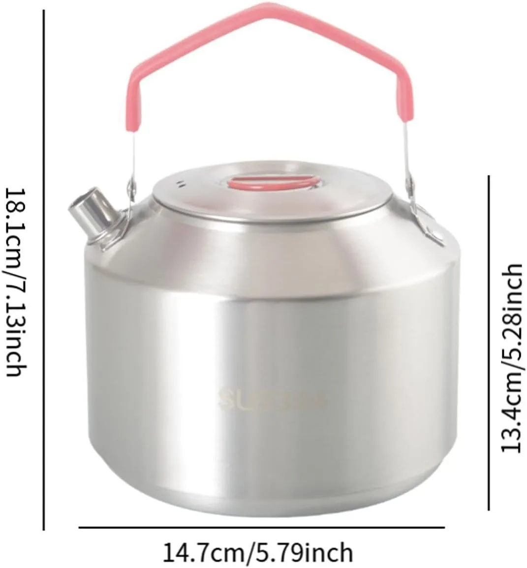 Camping Kettle, Coffee Tea Pot, Water Jug with Lid,Portable Water Pot,Water Kettle for Boiling Water Over Fire,Camping Hiking