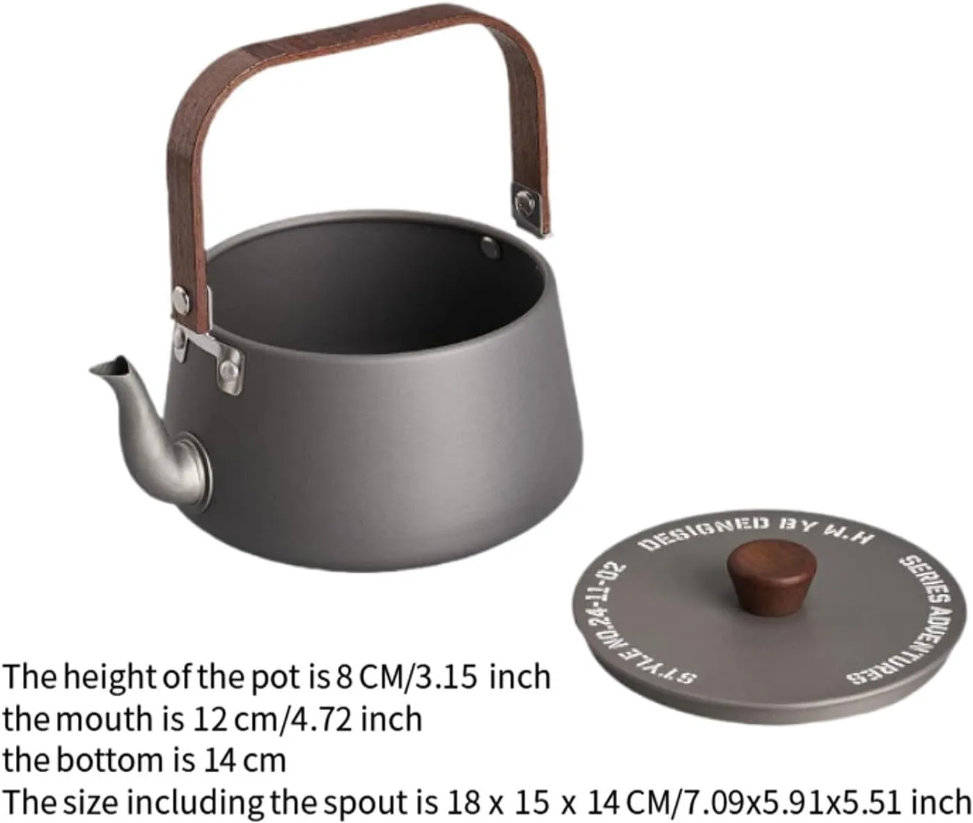Camping Kettle Portable Teapot for Water Boiling and Cooking During Outdoor Activities