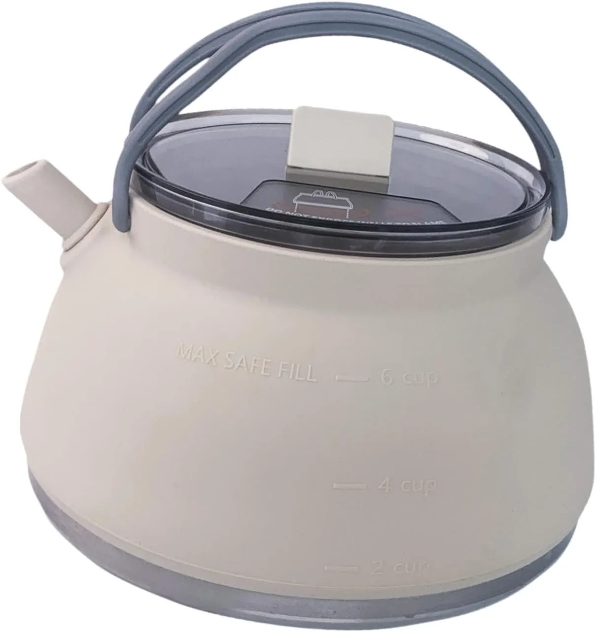 Camping Kettle Tea Coffee Pot Folding 1.5L Lightweight Teapot Practical Portable Cook Pot Travel Kettle for Backpacking, Light Khaki