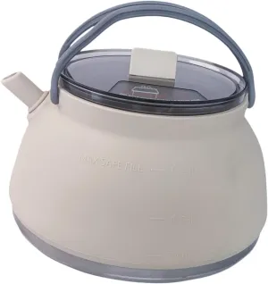 Camping Kettle Tea Coffee Pot Folding 1.5L Lightweight Teapot Practical Portable Cook Pot Travel Kettle for Backpacking, Light Khaki
