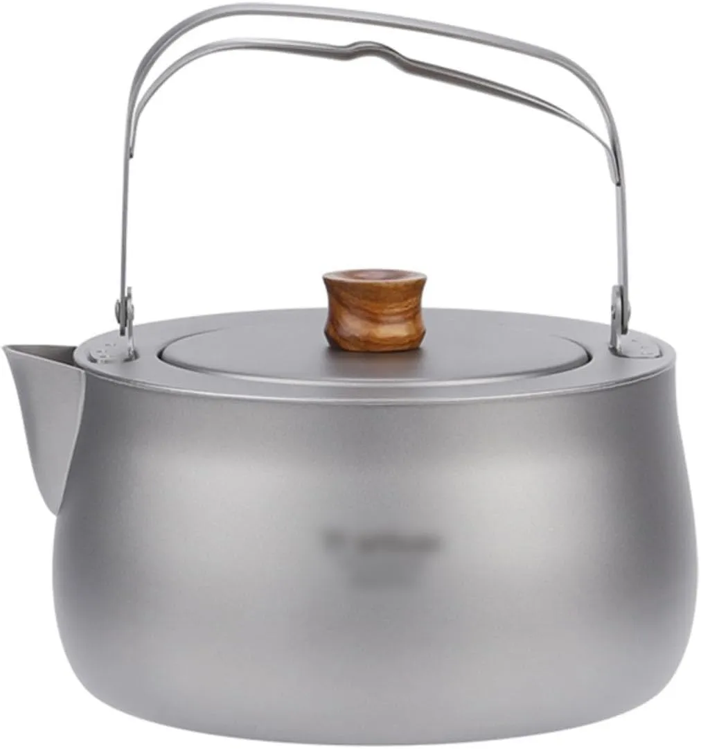 Camping Kettle Titanium Camping Kettle Backpacking Compact Tea Pot 800ML Portable Field Tea Kettle Boiling Kettle for Camping Picnic Backpacking Hiking Camping Kettle Camp Tea offee Pot