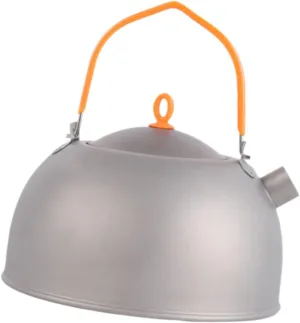 Camping Kettle Titanium Kettle Cookware for Boiling Water Over Coffee Tea Pot Tea Kettle for Mountaineering Traveling, 400ml