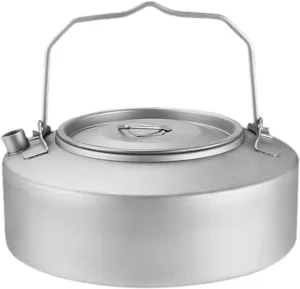 Camping Kettle Titanium Kettle Drinkware Camp Kettle Compact Coffee Tea Pot Tea Kettle for Picnic Travel Backpacking Hiking, 1000ml