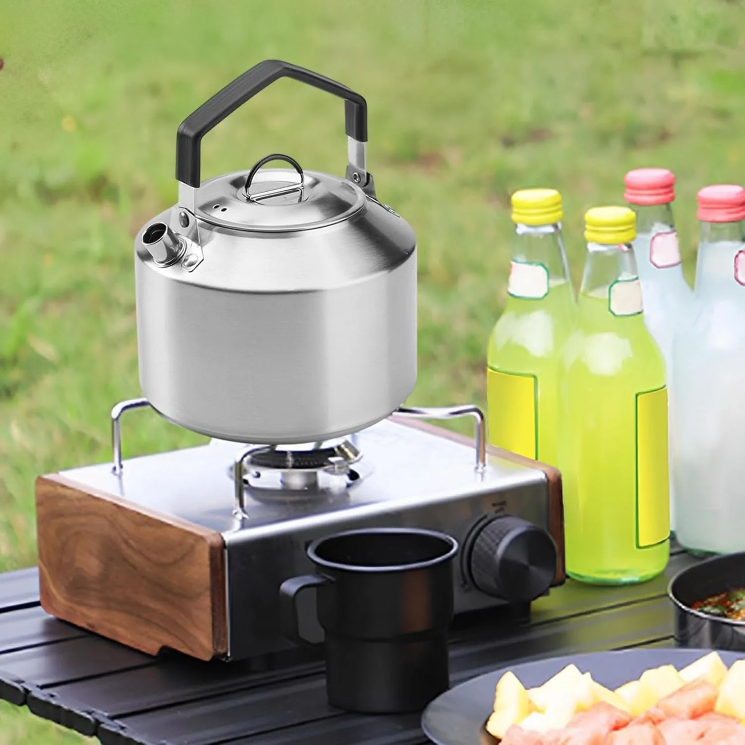 Camping Kettle Water Kettle Multifunctional Compact Water Pot Coffee Tea Pot for Hiking Boiling Water Fishing Outdoor Sports