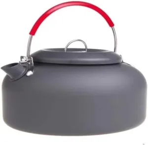 Camping Kitchen Utensil 1.4L Outdoor Kettle Tea Pot Coffee Pot Kettle Water Teapot Portable Camping Picnic Hiking Cookware for Outdoor Cooking(Red)