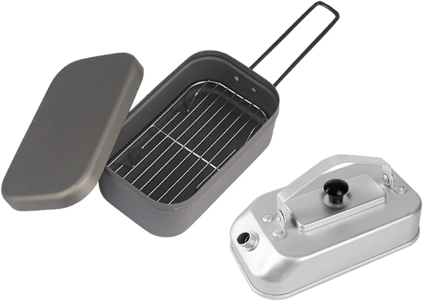 Camping Lunch Box Camping Kettle Set Leakproof Multiuse Cookware Aluminum Tea Kettle 300ml Camp Kettle for Picnic BBQ Cooking