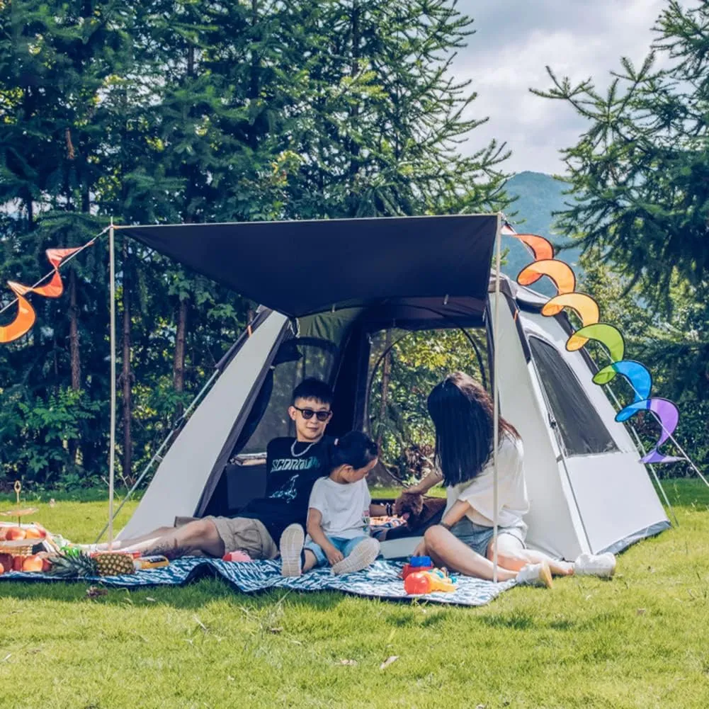 Camping Pop Up Tent for 3-4 Person, Waterproof Family Tent with Top Rainfly Instant Cabin Tent for Camping, Backpacking, Hiking & Outdoor Music Festivals, White