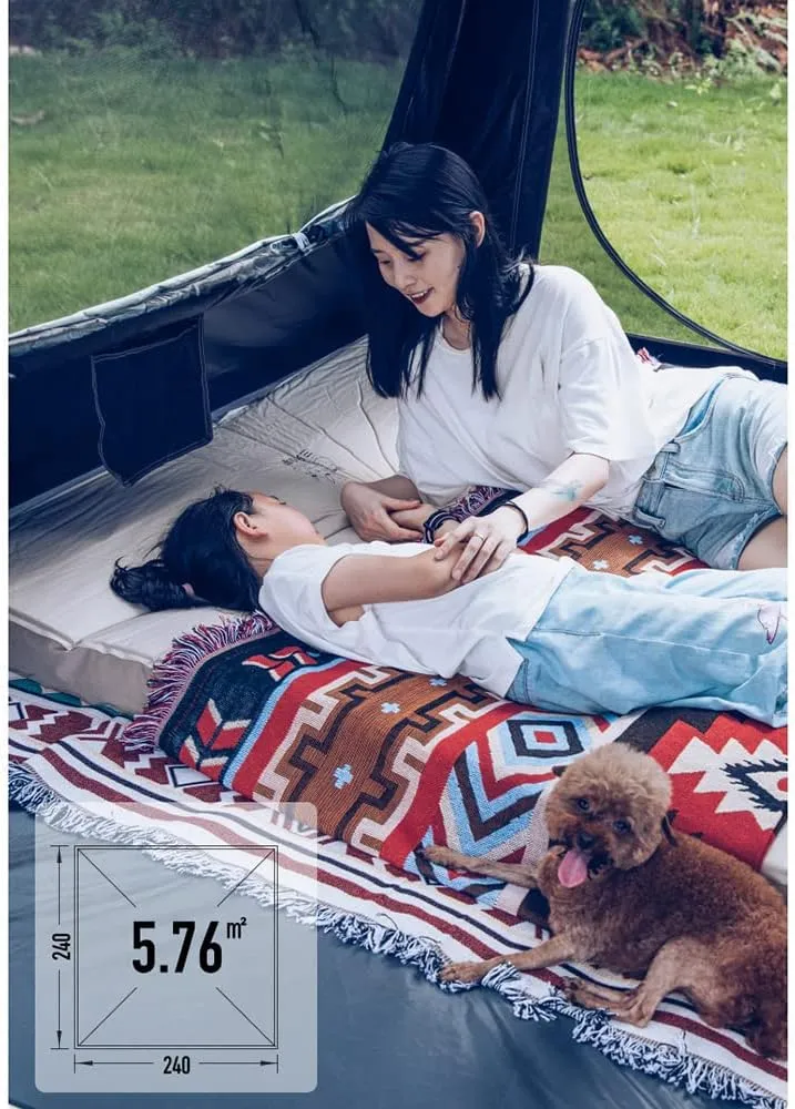 Camping Pop Up Tent for 3-4 Person, Waterproof Family Tent with Top Rainfly Instant Cabin Tent for Camping, Backpacking, Hiking & Outdoor Music Festivals, White