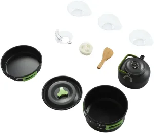 Camping Pot Set, Outdoor Cooking Set, Anodized Aluminum Pot Set with Accessories, Camping Pot Set Aluminum, Suitable for 1 to 3 People Camping