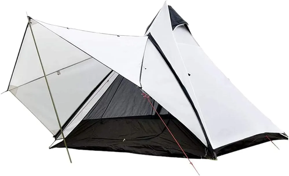 Camping Pyramid Teepee Tent Adult Indian Teepee Tent Yurt Tent Double Layer Anti-UV Tents for Outdoor Camping Hiking Hunting 3-4 Person