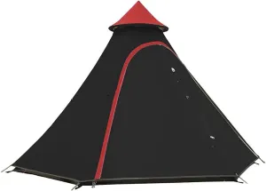 Camping Pyramid Teepee Tent Adult Tipi Tent Double Layers Indian Tent Yurt Tent Tower Post Bell Tent for Outdoor Family Trip (Black) (Black)