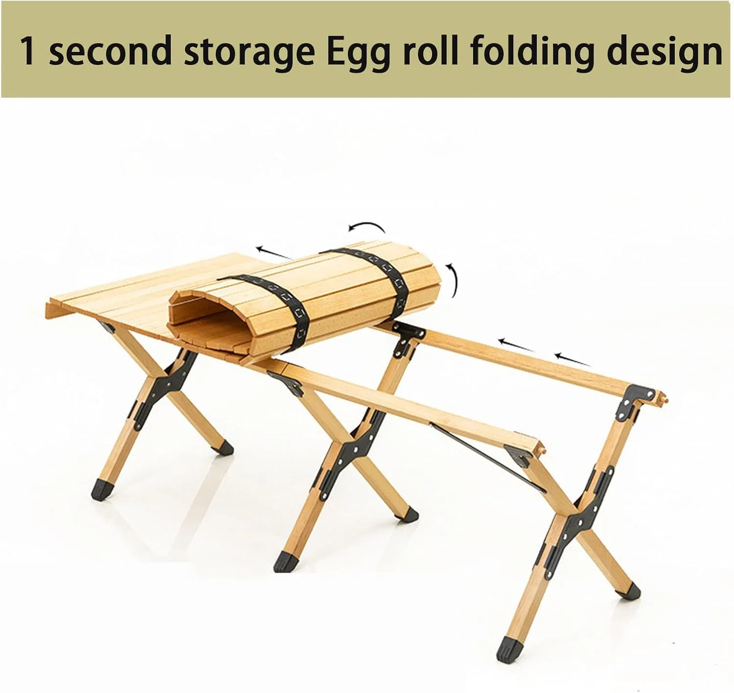 Camping Table Lightweight Foldable Table, Portable Camping Table with Aluminum Roll-Up Tabletop, Stable and Load-Bearing for Outdoor Camping Brown 35.4in*19.7in*16.5in