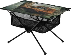 Camping Table Lightweight Portable Folding Table with Mesh Storage Net Orangutan Fruit Ideal for Camping Hiking Beach Picnic Travel Backyard