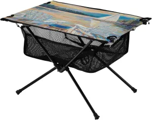 Camping Table Lightweight Portable Folding Table with Mesh Storage Net Shore Chair Ideal for Camping Hiking Beach Picnic Travel Backyard
