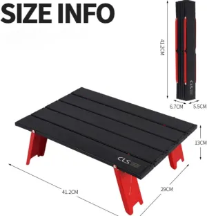 Camping Table Portable Folding Table Aluminum Lightweight Beach Outdoor Hiking Picnics BBQ Tent Cooking Dining Kitchen Roll Table Tea Table (Black)