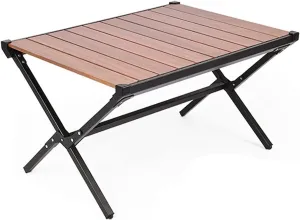 Camping Table, Portable Folding Table Ultra Lightweight Folding Camp Table Aluminum Roll Up Table Top with Carry Bag for Outdoor Travel Backyards BBQ (Gray : C)