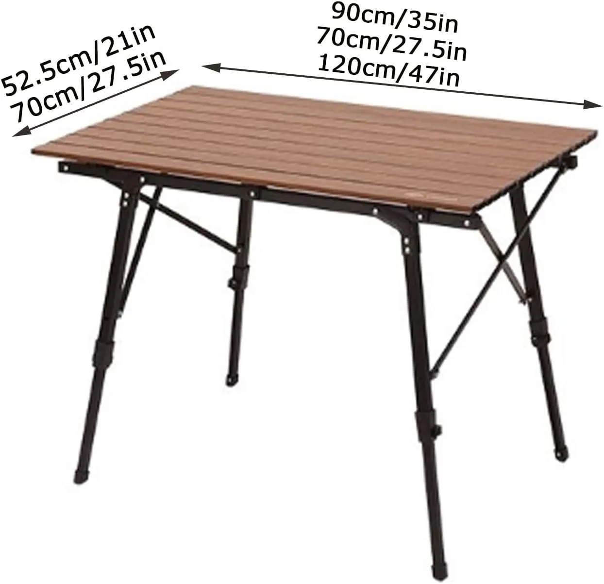 Camping Tables That Fold Up Lightweight, Adjustable Height Aluminum Folding Table, Roll Up Camping Table for Outdoor Camp Picnic Beach RV Backyards Kitchen BBQ(B,120cm/47in)