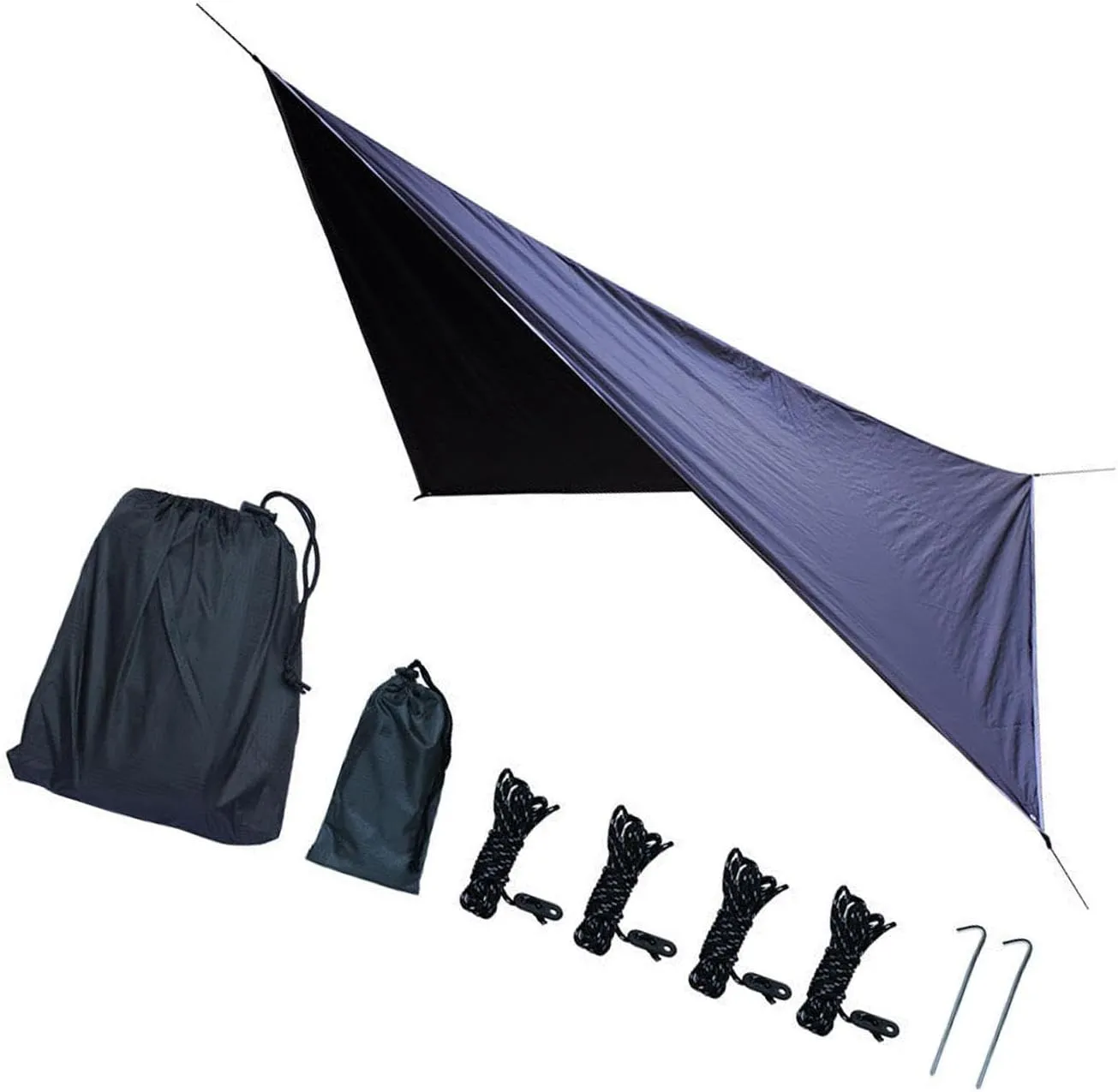 Camping Tarp Camping Canopy Multifunctional Lightweight Sun Protection Hammock Canopy Tent Tarp Awning for Travel Yard Picnic, Black