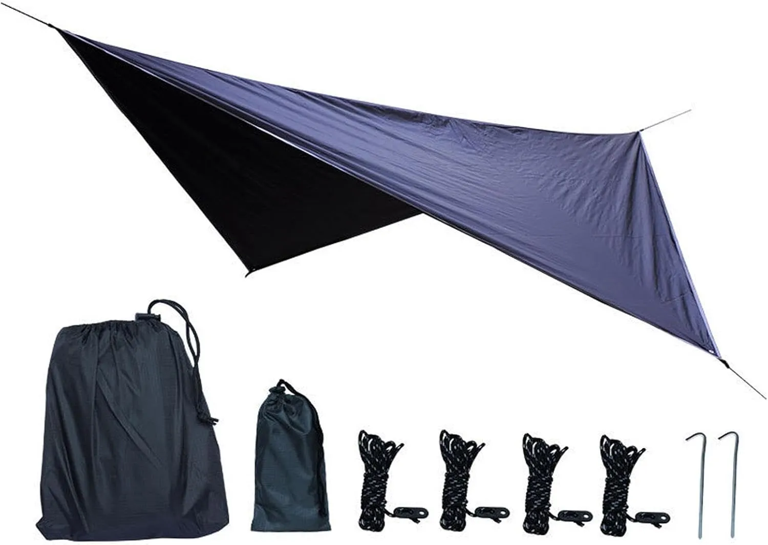 Camping Tarp Camping Canopy Multifunctional Lightweight Sun Protection Hammock Canopy Tent Tarp Awning for Travel Yard Picnic, Black