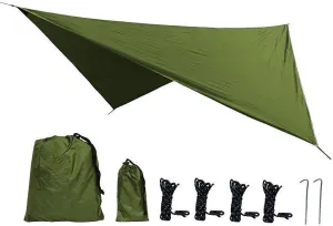 Camping Tarp Camping Canopy Multifunctional Tent Tarp Awning Hammock Canopy for Garden Beach Fishing Backpacking Backyard, Green