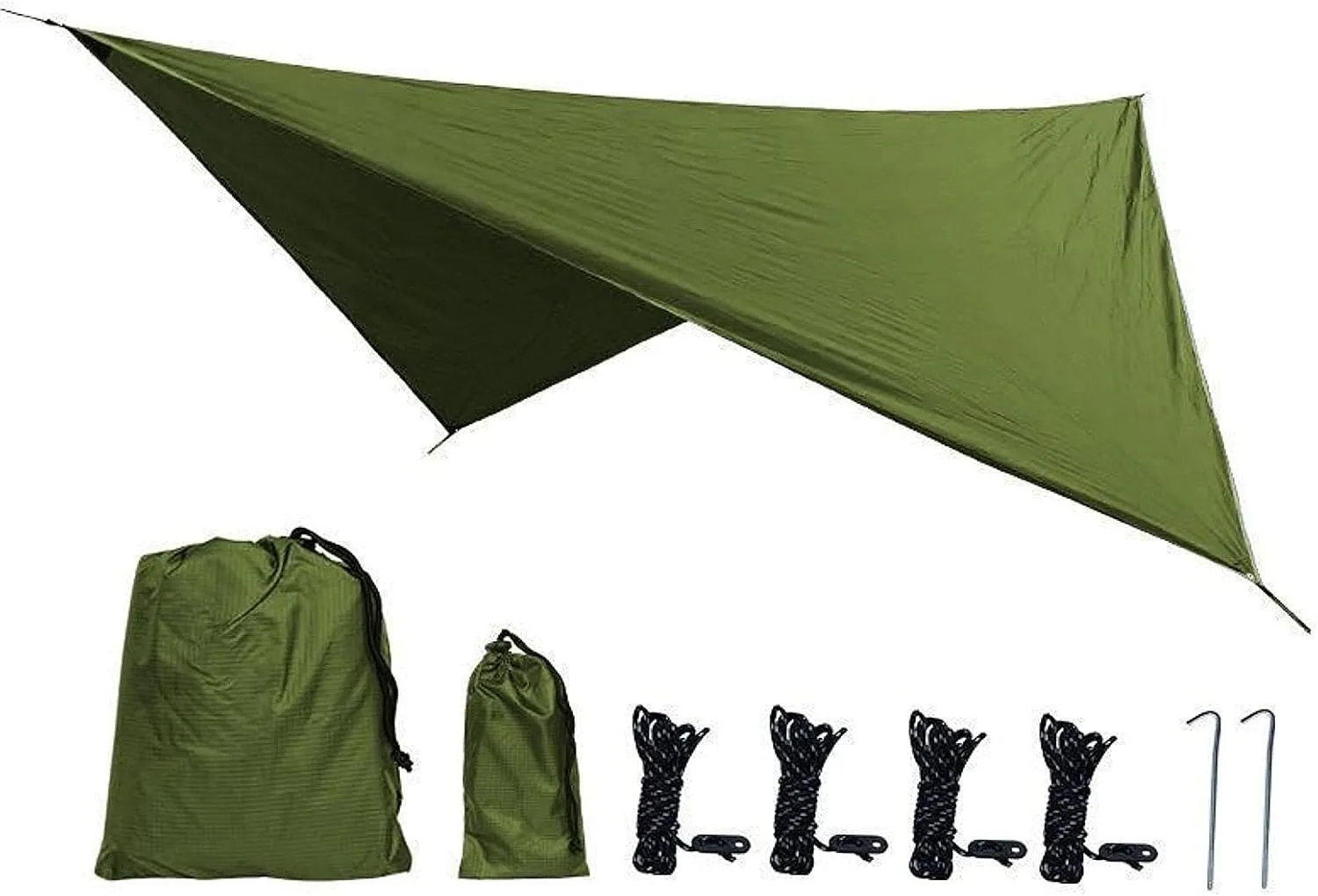 Camping Tarp Camping Canopy Multifunctional Tent Tarp Awning Hammock Canopy for Garden Beach Fishing Backpacking Backyard, Green