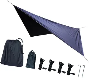 Camping Tarp Camping Tent Tarp Portable with Storage Bag Waterproof Canopy Rain Awning for Garden Traveling Picnic, Black