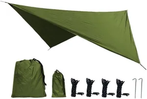 Camping Tarp Camping Tent Tarp Portable with Storage Bag Waterproof Canopy Rain Awning for Garden Traveling Picnic, Green
