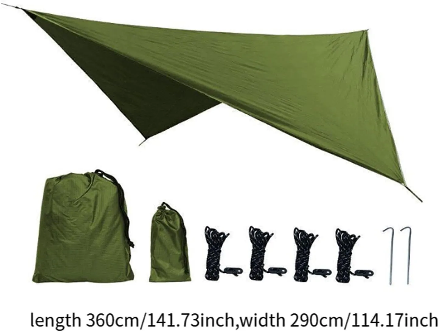 Camping Tarp Camping Tent Tarp Portable with Storage Bag Waterproof Canopy Rain Awning for Garden Traveling Picnic, Green