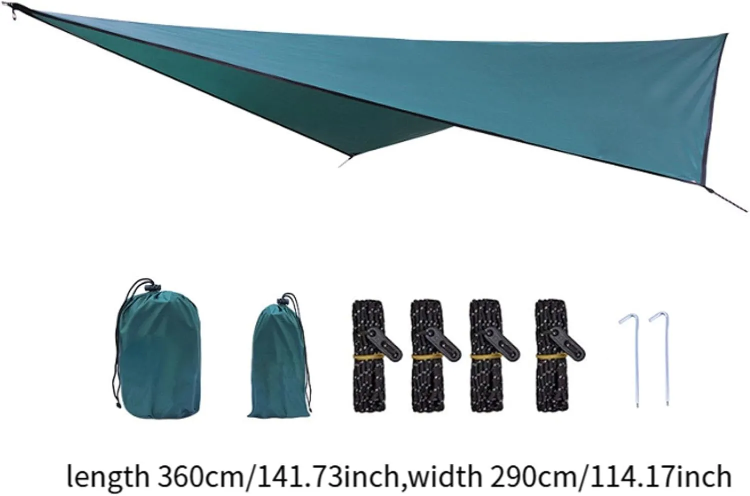 Camping Tarp Hammock Canopy Large Portable Camping Tent Tarp Canopy for Beach Outdoor Activities Garden Travel Picnic, Dark Green