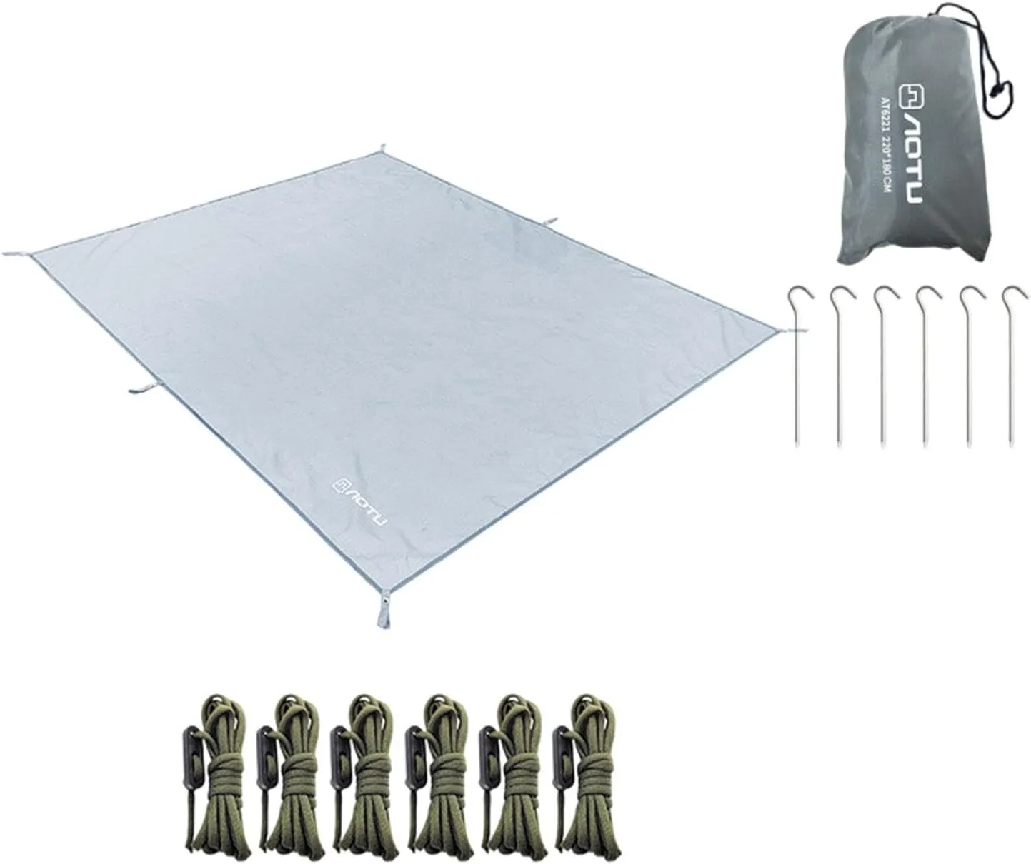 Camping Tarp Tent Footprint Shelter Tent Tarp for Hiking Garden Backpacking Beach, 220cmx180cm